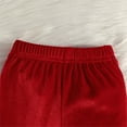 thumbnail image 6 of Mercatoo Baby Girl Christmas Outfit Long Sleeve Romper Tops Bell Bottom Pants and Hat 3Pcs Velvet Santa Clothes Set, 6 of 9