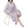 thumbnail image 3 of UVN Fleece Robes for Women Winter Plush Long Bathrobes Soft Cozy Fluffy Premium Sleepwear Housecoats, 3 of 9