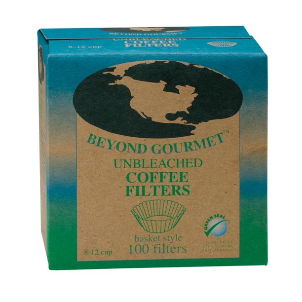 Beyond Gourmet Coffee Filters Basket Unbleached 100 Count, Pack