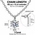 thumbnail image 4 of Women's Round-Cut Solitaire Pendant Necklace, White Copper Silver-Tone Chain, Fashion Commuter Necklace for Women, 4 of 8