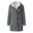 thumbnail image 6 of Nfurl Toggle Coats for Women Warm Fleece Lined Hooded Jackets Thermal Long Sleeve Solid Color Winter Outerwear Coat with Pockets Gray S, 6 of 6