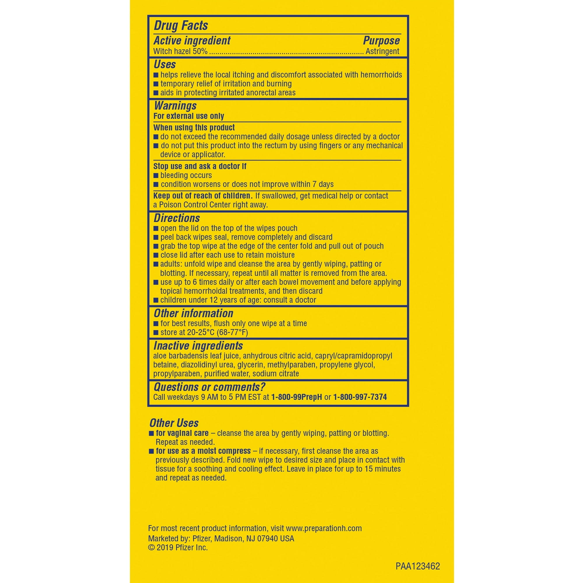 Preparation H Maximum Strength Medicated Hemorrhoid Flushable Wipes, 96 Count, 2 Pack - 192 Wipes Total