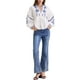 thumbnail image 2 of Blusa bordada de verano para mujer Inspire Chic, con cuello en V, de manga larga, top casual, color blanco M, 2 of 6