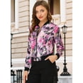 thumbnail image 3 of INSPIRE CHIC Women's Bomber Jacket Slim Fit Lightweight Zip Up Jacket M Fuchsia, 3 of 7