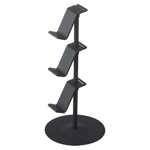Bewildely Estante de almacenamiento, soporte remoto, soporte para controlador, suministros para juegos, cuatro capas, tres capas, mano de obra Almacenamiento y organización del hogar Negro Tres capas