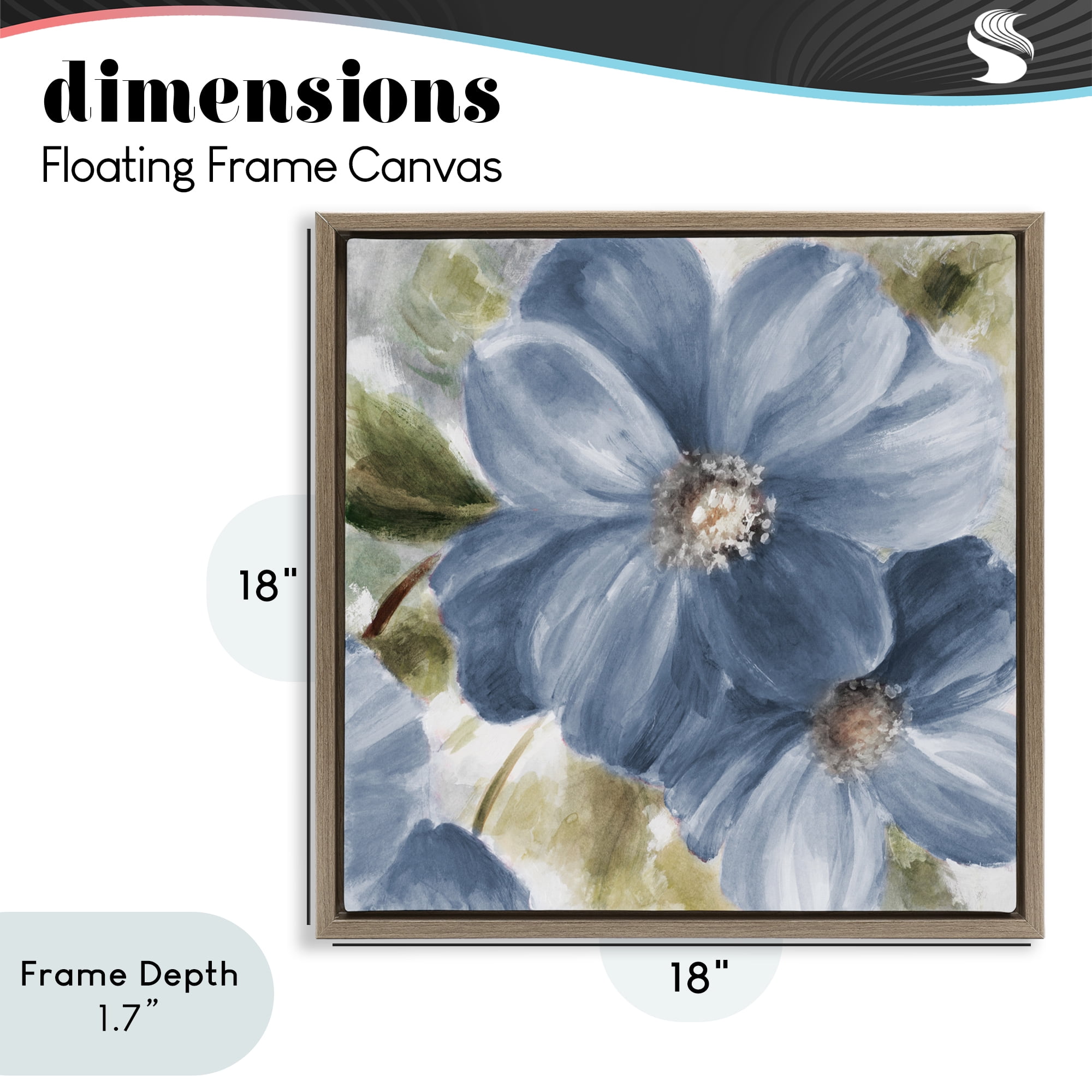 Stupell Industries Walk in Blue Beauty Brown Framed Floater Canvas Wall Art, design by Lanie Loreth