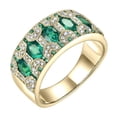 thumbnail image 3 of 14k Solid White Gold Diamond Engagement Stackable Band Ring with Natural Oval Sapphire, Emerald, Ruby Gemstone Wedding Rings for Women, 3 of 3
