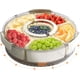 thumbnail image 1 of Bandeja de Servicio Dividida con Tapa y Asa Giratoria para Frutas y Dulces Organizador Apilable Portátil para Viajes y Picnics, 1 of 5