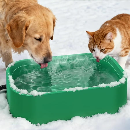 Extra Large Heated Water Bowl with 5 Layers Design for Heating & Heat Preservation Provides Drinkable Water & Food in Winter Heated Pet Bowl for Cat Rabbit Chicken Duck Squirrel, 194 fl oz
