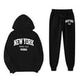 thumbnail image 4 of Gelikeya Hoodies for Girls Sweatsuits Letter Print Graphic Hooded Sweatshirt Pant Sets Casual Loose Pullover Sweaters 1-9Y (Black, 2-3 Years), 4 of 5
