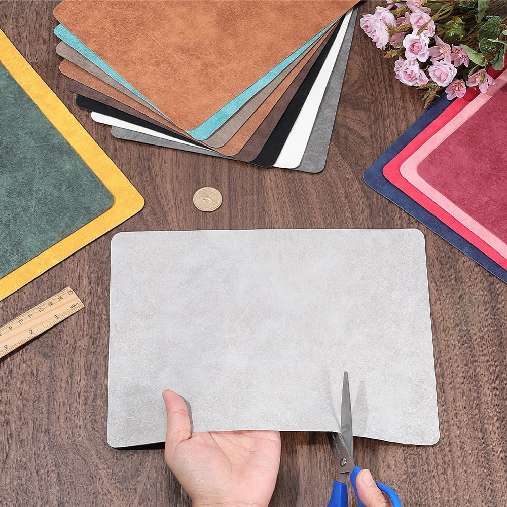 15Pcs 15 Colors PU Leather Fabric Craft Supplies Rectangle Mixed Color 280x205x0.7mm 1pc/color