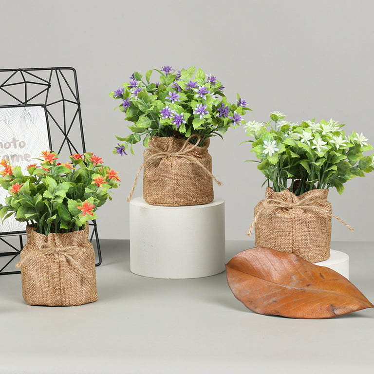 Christmas Miniature and Small Flower Pots With Miniature and Small  Artificial Flowers 