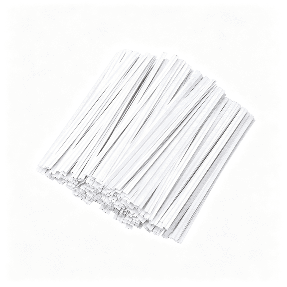 MISSMILE White Paper Twist Ties 100Pcs 5" Reusable Bread Ties for Bags White Twist Bag Ties Twisty-Ties Twist Candy Ties Wire Ties Reusable Twist Tie for Party Cello Candy Bread Coffee Bags Cake Pops