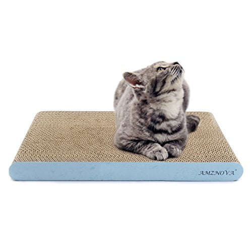 3 Pack Wide Baby Blue AMZNOVA Cat Scratcher Cardboard Scratching Pads Scratch Lounge Sofa Bed