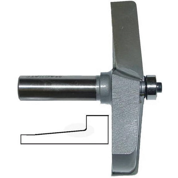 Magnate 3803B Raised Panel Router Bit, Horizontal — five Degree Face Cut Profile; 1-1/2" Reveal ; 3-1/2" Overall Diameter; 1/2" Shank Diameter; 1/8" Radius; 1-1/2" Shank Length