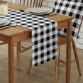 thumbnail image 2 of Table Runner Dresser Scarves 72 Inch Long, Rustic Farmhouse Buffalo Check Plaid Linen Dining Table Runners White Black Tabletop Scarf for Wedding Holiday Party Kitchen, 2 of 7