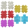 thumbnail image 1 of 10 pares de cubre pezones desechables de satén con lentejuelas cruzadas y pétalos de pezón multicolor, 1 of 6