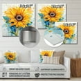 thumbnail image 4 of Designart "Golden Sunflowers in Yellow and Blue III" Floral Metal Wall Decor, 4 of 5