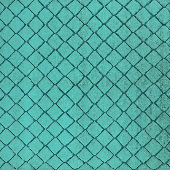 Ahgly Company Indoor Square Oriental Turquoise Blue Industrial Area Rugs, 8' Square