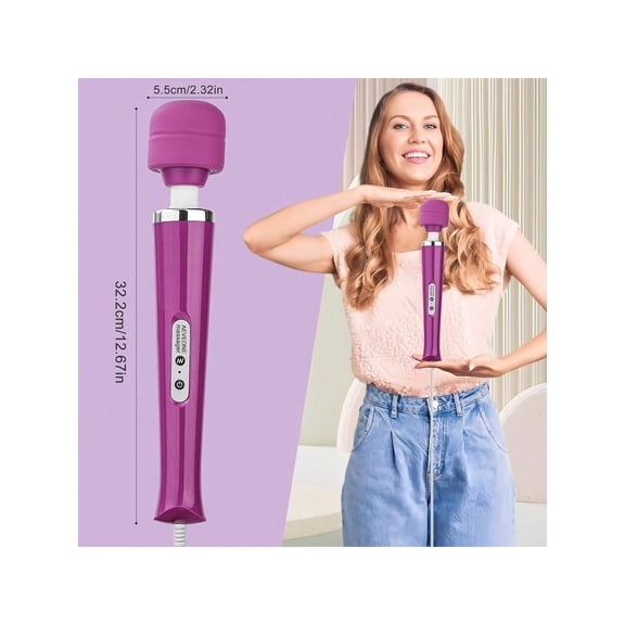 Powerful personal stick massager, 10 frequency modes of quiet handheld electric massage stick, quiet waterproof USB charging wireless massage stick accessories