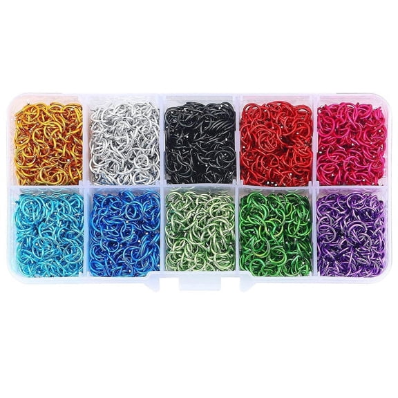 2250Pcs/Box 6mm Aluminum Open Jump Rings 10 Colors Connecting Rings Jewelry Accessories for DIY Necklace Pendant Making