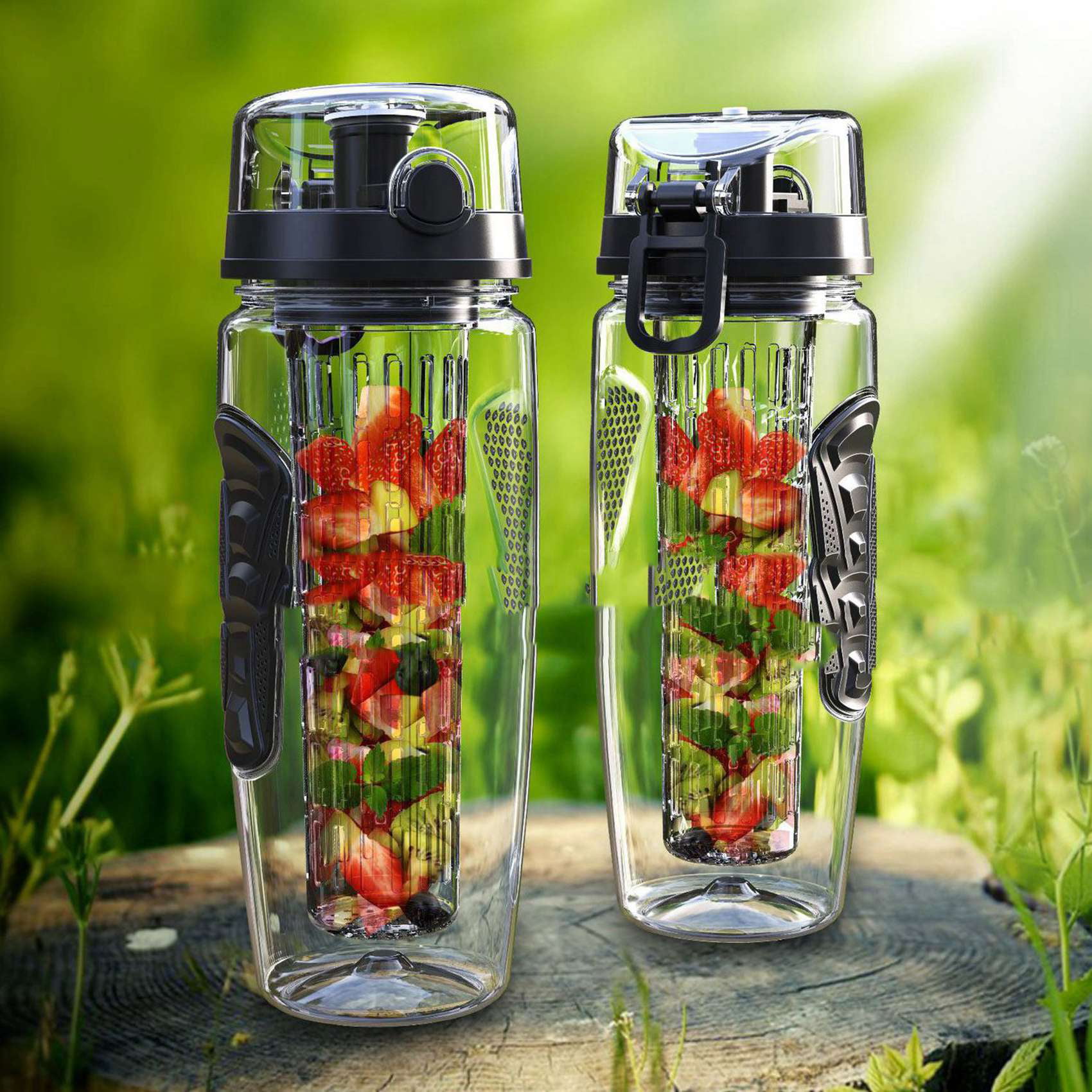 AIA Set of 6 - New Sport Water Bottle Fruit Juice Infusing Infuser