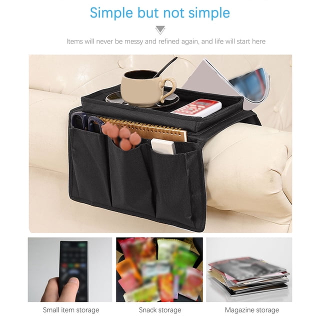 Agiferg Sofa Armrest Tray With Organiser Sofa Storage Hanging Bag Remote Control Book Sundries Home Storage Oxford Cloth Storage Bag