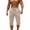 Khaki, variant on Horkkom Linen Shorts for Men Elastic Waist Solid Color Beach Shorts Summer Comfy Casual Shorts with Pockets Drawstring L