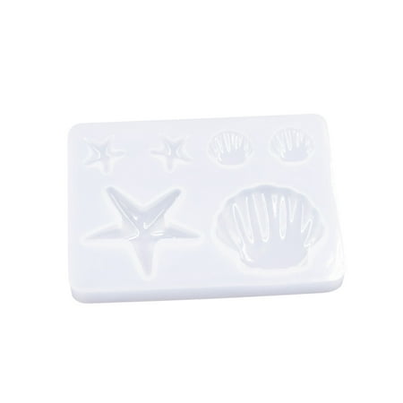 

TANGNADE Kitchen Supplies 6 Hole Sea Silica Gel Cake Sugar Turning Mold Glue Dropping Mold DIY Starfishs Shell Baking Cake Mold Whisky Ice Lattice Mold Biscuit Moulds White