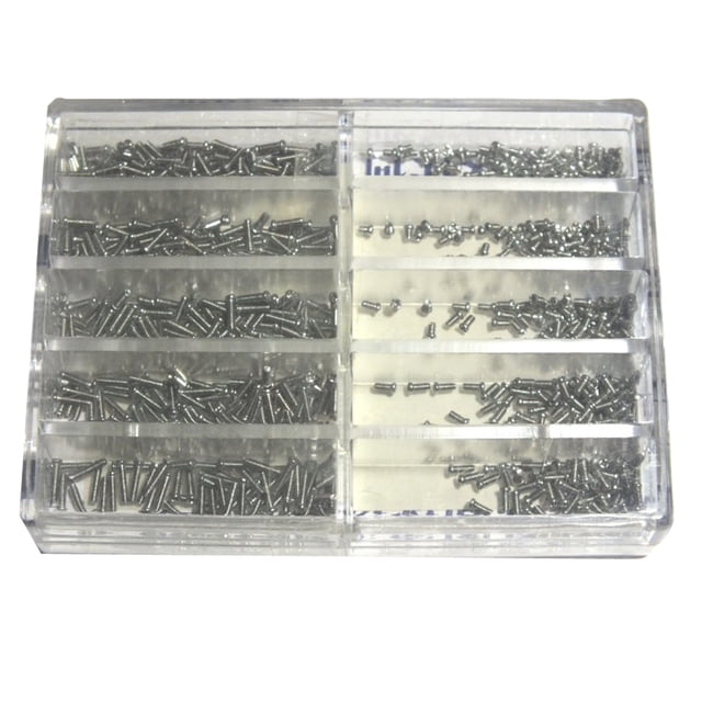 670 tornillos profesionales de acero inoxidable para reparación de relojes, 10 tamaños diferentes (de 1,6 mm a 6,0 mm).