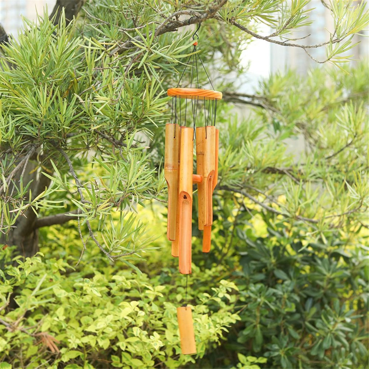 Bamboo Wind Chimes. 38 Inch Outdoor Indoor Hanging Decorative Wind Chimes. Has A Natural Soothing and Pleasant Sound