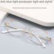thumbnail image 2 of Exquisitas gafas de lectura con luz azul brillante con incrustaciones de diamantes, elegantes y de moda para mujeres, gafas de lectura con borde sin marco, 2 of 5