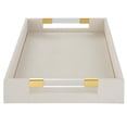 thumbnail image 2 of Uttermost Wessex Contemporary Metal and Faux Shagreen Tray in White, 2 of 7