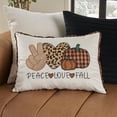 thumbnail image 3 of Mina Victory Holiday Pillows Peace Love Fall Multicolor 14" x 20" Area Rug, (14x20), 3 of 5