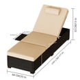 thumbnail image 3 of Patio Lounge Chairs, Outdoor PE Wicker Chaise Lounge Set of 2,Chaise Lounge Chair Outdoor，Pool Furniture,Brown Rattan Recliners with Adjustable Backrest,Storage Table, 3 of 7