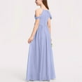 thumbnail image 4 of Xdegoge Formal Gown Dresses Girl Dresses Size 6/7 2025 off Shoulder Bridesmaid Dresses Long Chiffon Flower Girl Dress Formal Dress Teen Girls Wedding A-Line Chiffon Party Dresses, 4 of 5