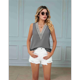 thumbnail image 5 of Camisetas Sin Mangas para Mujer, Blusa de Encaje Sin Mangas con Cuello en V, Chaleco Informal, Camisola de Verano, Camisas Grises S, 5 of 10