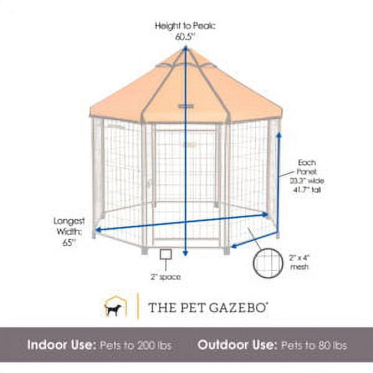 Pet Gazebo Indoor Outdoor Dog Kennel Play Pen with Waterproof Market-Top Cover, Desert Sunset, 5-ft