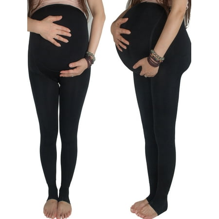 SAYFUT Women's Seamless Pregnant Leggings Winter Warm Thick Skinny Elastic Adjustable Trousers (Best Maternity Leggings Thick)