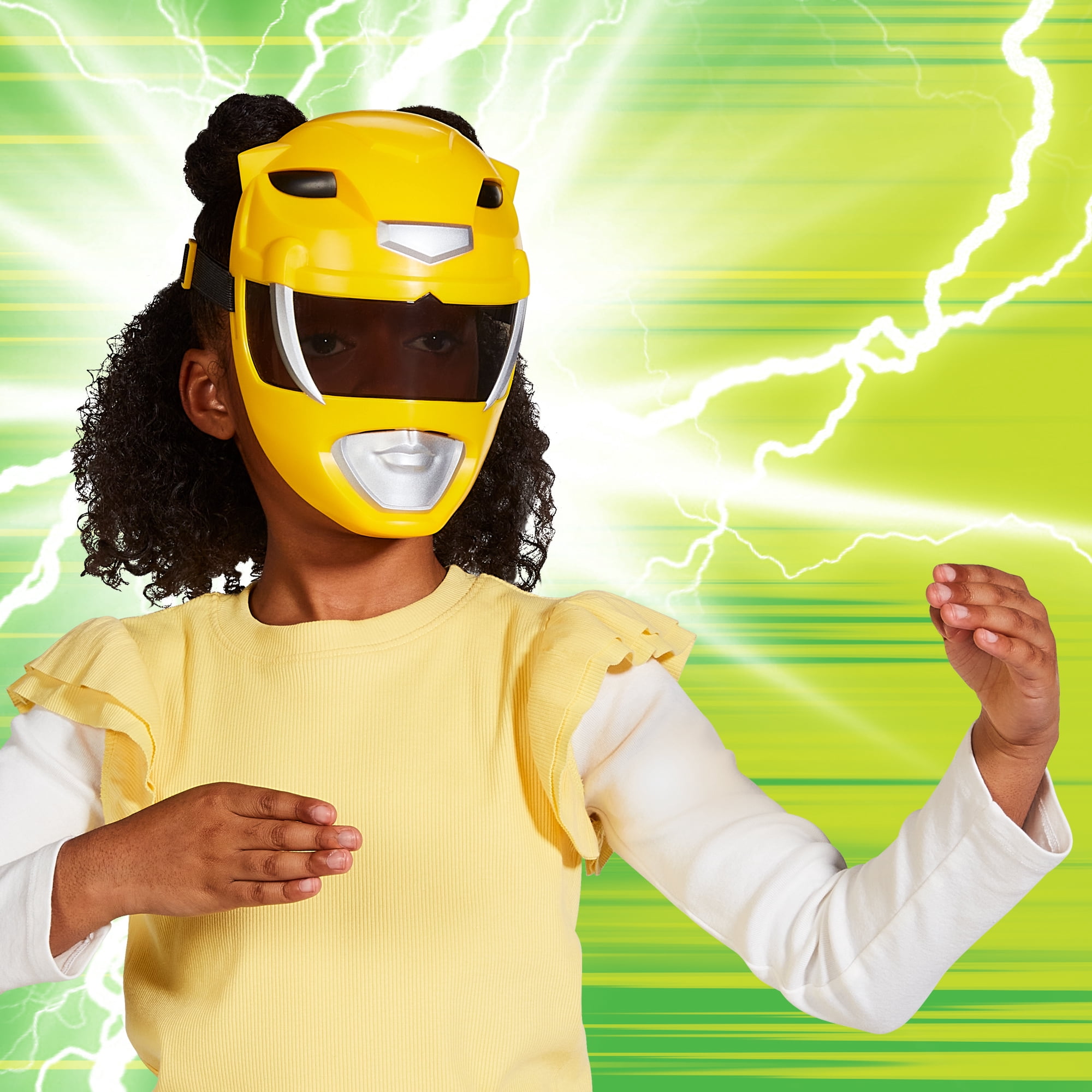 Mighty Morphin Power Rangers: Re-Ignition - Yellow Ranger Role Play Mask for Boys and Girls by Playmates Toys