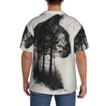 thumbnail image 3 of Yiaed Double Exposure Cat Forest Print Mens Casual Wrinkle Free Shirts Short Sleeve Button Down Summer Stretch Dress Shirt-Large, 3 of 5