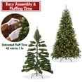 thumbnail image 6 of IC ICLOVER 6.5ft Prelit Christmas Tree, Artificial Christmas Tree with 250 Warm White Lights, 850 Tips, Metal Stand and Hinged Branches, Storage Bag, 6 of 9