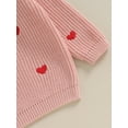 thumbnail image 6 of aturustex Little Girls Cozy Knit Sweater 3T-6T Toddler Long Sleeve Knitted Pullover Round Neck Knitwear Jumpers Heart Embroidery Loose Sweaters Kids Cs Spring Fall Winter Clothes for Holiday, 6 of 7