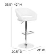 thumbnail image 5 of Flash Furniture Erik Contemporary Adjustable Height Barstool with Footrest, 23" - 31.5"H, White/Chrome, 5 of 13