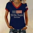 thumbnail image 2 of Womens Shirts 250Th Anniversary Print V Neck T Shirt 250Th Anniversary Tshirt Patriotic Tee on Sale, 2 of 6