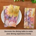 thumbnail image 6 of 4 Pack 20'' x20" Satin Table Napkins Dinner Napkins for wedding Party Decoration events Summer Blossoms, 6 of 6