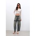 thumbnail image 3 of Banny Jeans Women's High Waisted Regular Fit Jeans, Green, Size XS, 3 of 8