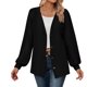 thumbnail image 1 of Gibobby Sueter para mujer Suéter de punto a rayas arcoíris para mujer chaqueta delgada abrigo casual suelto(Negro,XG), 1 of 5