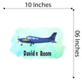 thumbnail image 4 of Personalized Watercolor Decal Living Room Wall Decal for Family Blue Airplane With Propeller Art Design Cute Custom Name Decal - Size: 10 In x 6 In, 4 of 5
