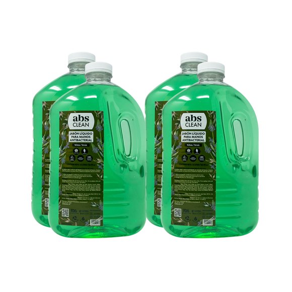 Jabón Líquido para Manos 3.8L Abs Clean - Aroma Verbena - 4 Piezas Abs Clean Jabón Líquido Antibacterial para Manos